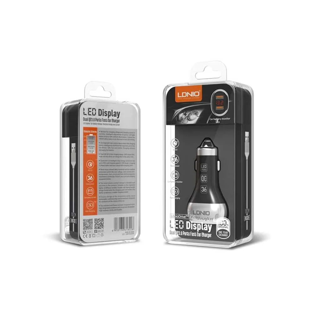 Chargeur Rapide Pour Voiture 2 Sorties USB Ldnio C2