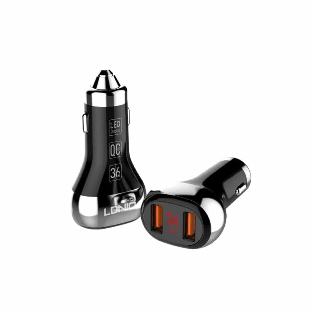Chargeur Rapide Pour Voiture 2 Sorties USB Ldnio C2